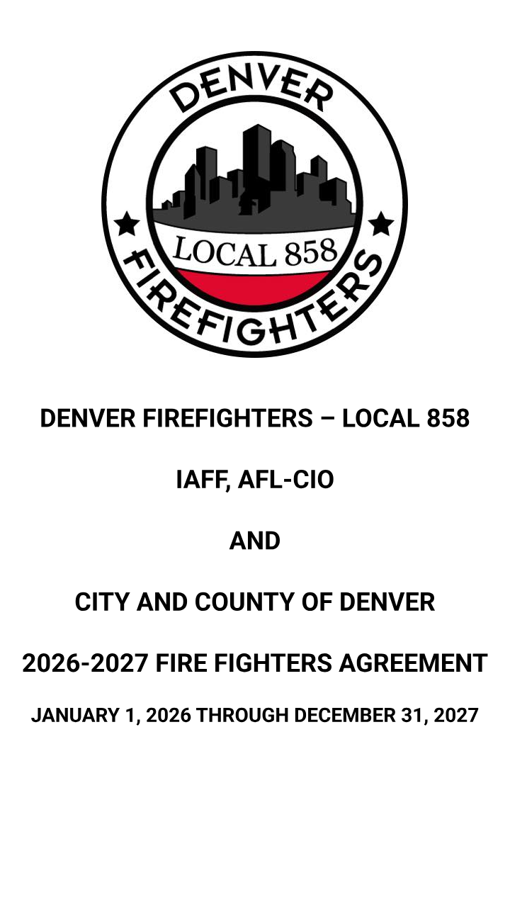 Denver Firefighters Local 858 Contract